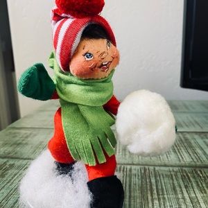 Vintage Annalee boys snowflake ball fight